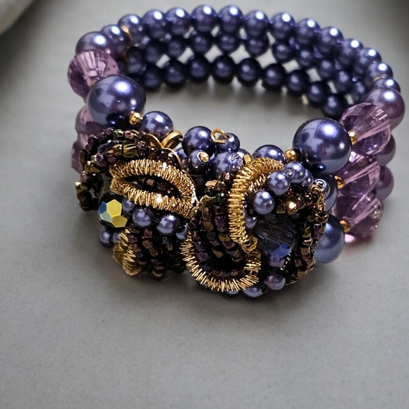 Miriam Haskell 1945 Peacock Beads Bracelet Earrings 16 Strand Necklace Set RARE - Picture 9 of 16